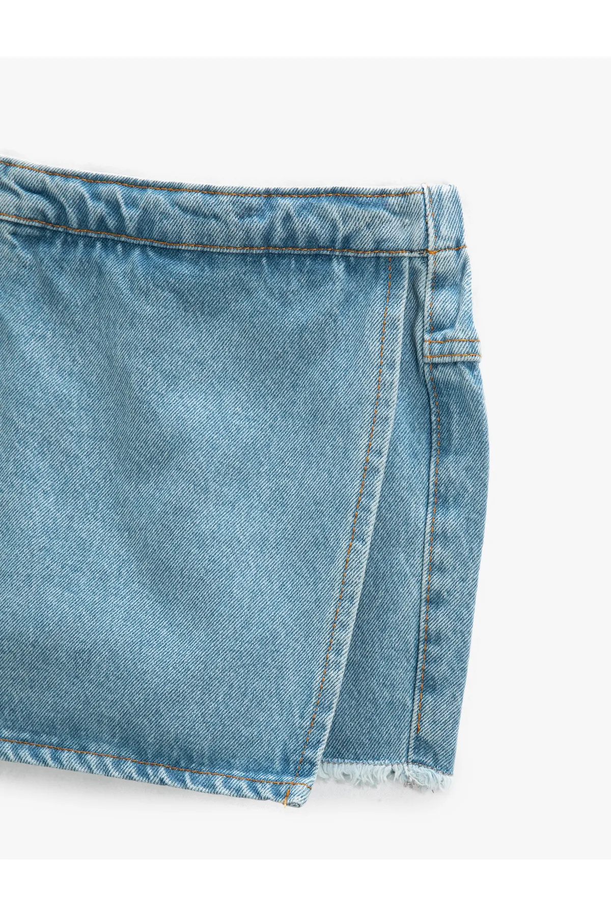 Koton  Denim-Shorts-Rock, zweireihig, mit Tasche, verstellbare elastische Taille
