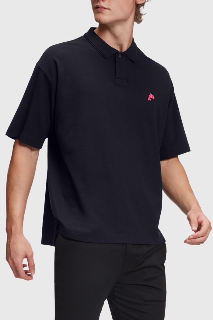 Relaxed Fit Poloshirt mit Dolphin-Badge