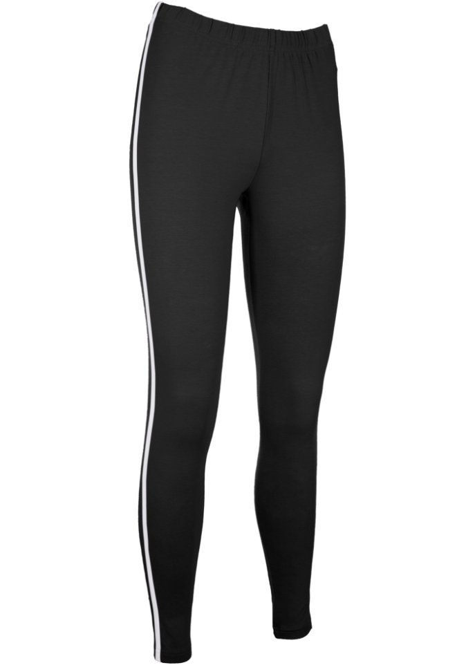 Sport-Leggings mit seitlichem Kontraststreifen, knöchelfrei