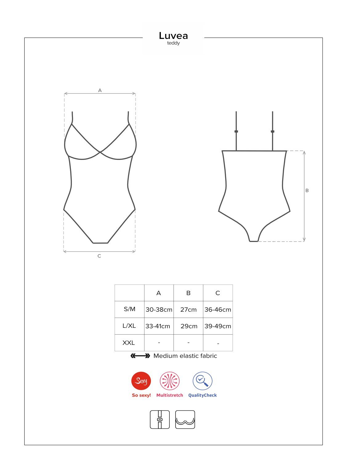 Obsessive Body Body Luvae schwarz mit Spitze Stringbody transparent