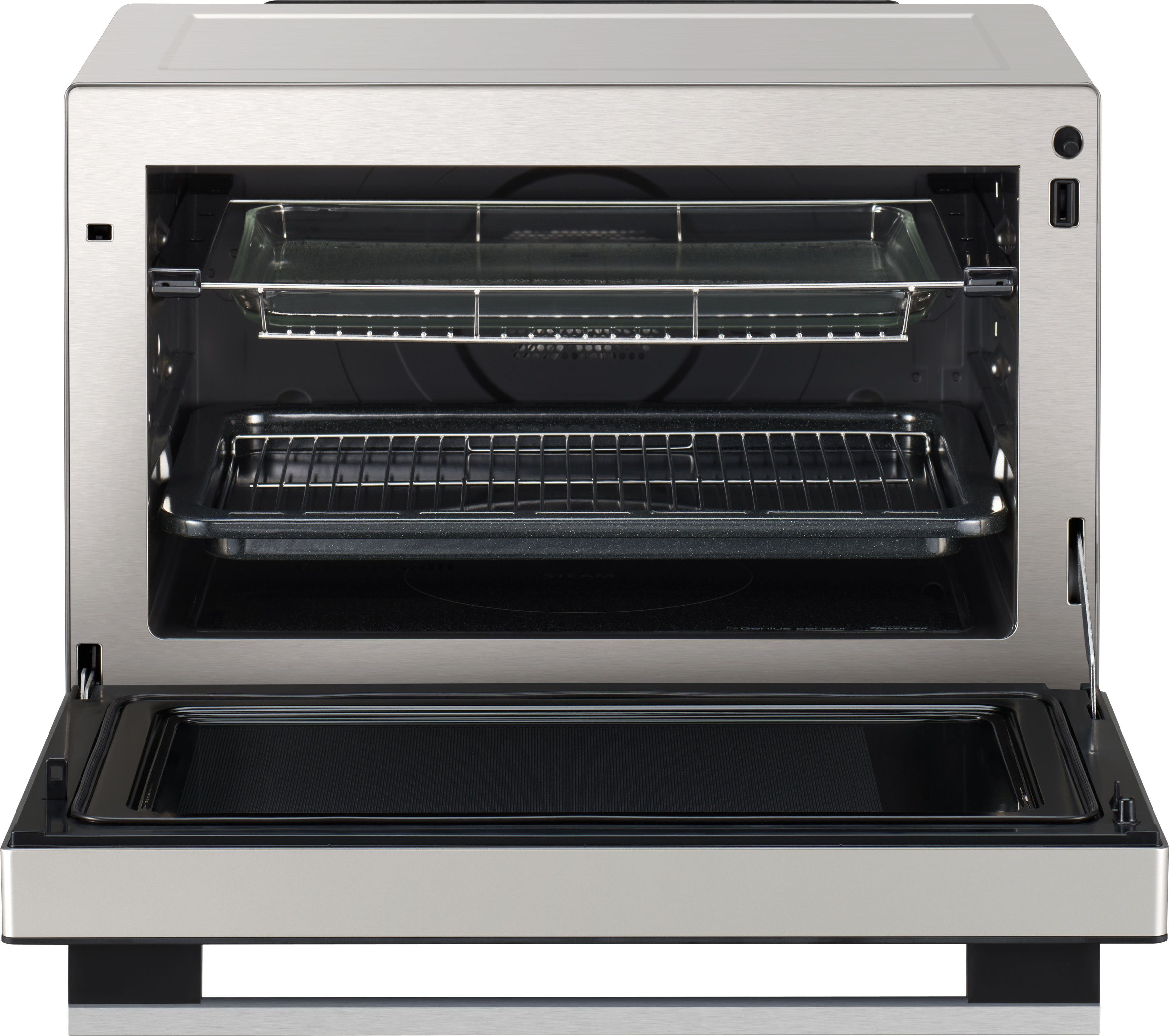 Panasonic Mikrowelle NN-CS89LBGPG, Dampfgarfunktion, Grill und Heißluft, Mikrowelle, 31 l