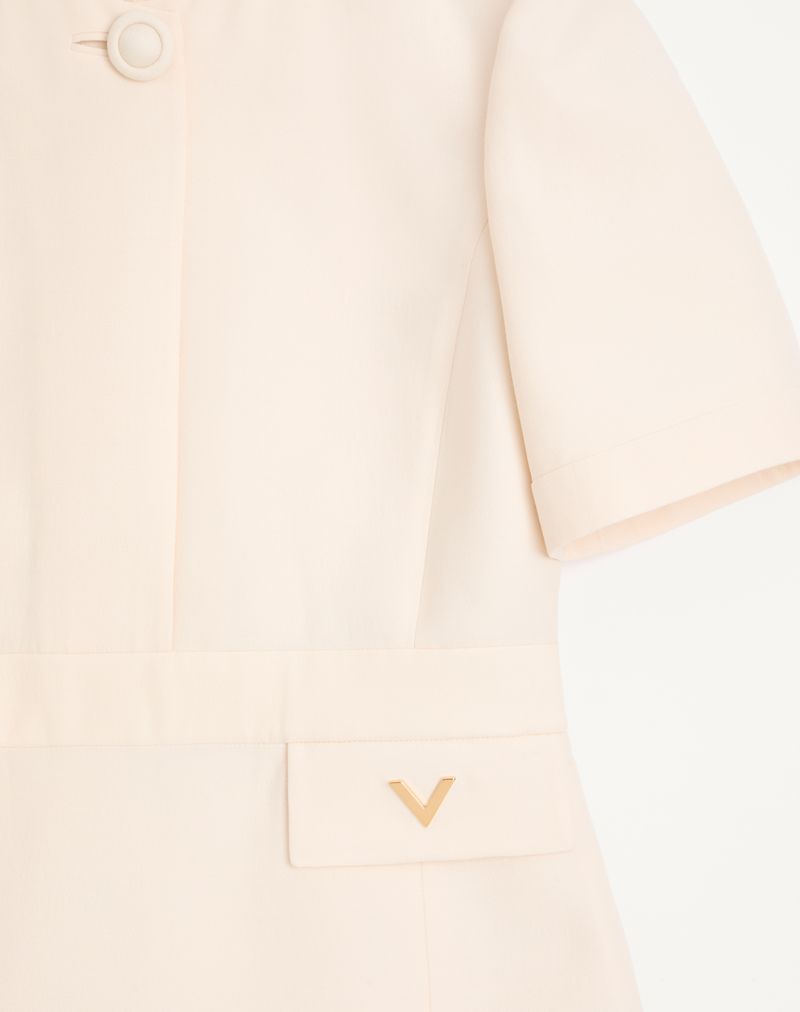 Vestido curto de crepe de alta costura