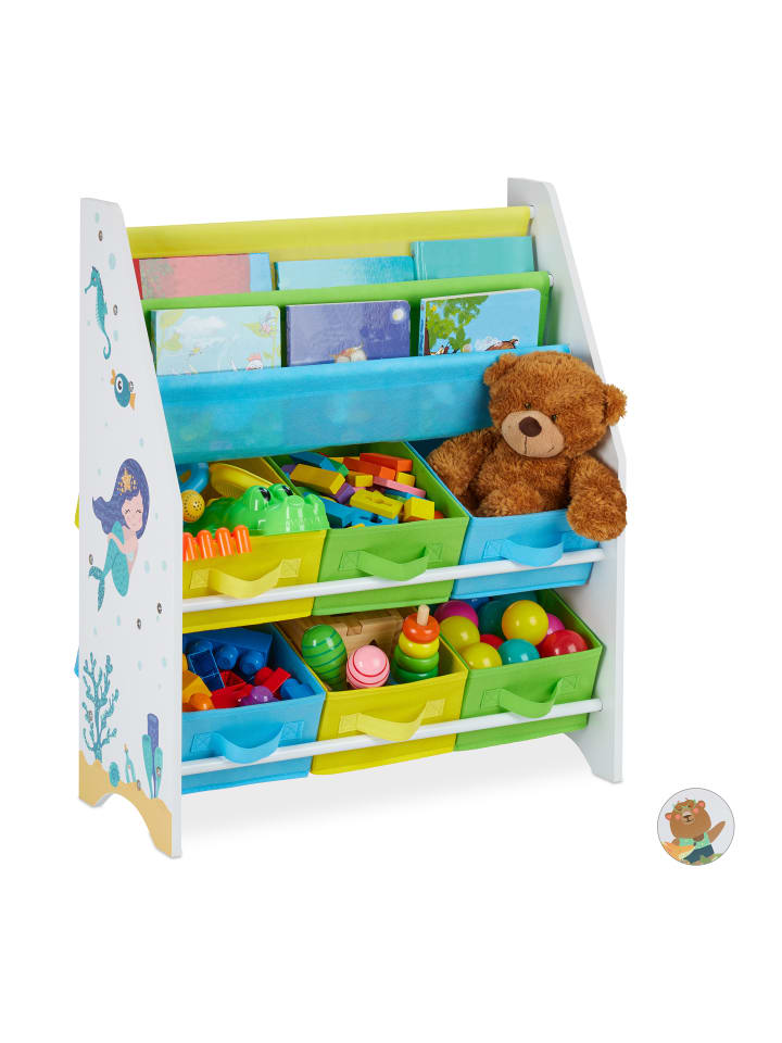 relaxdays Kinderregal Meer in Bunt - (B)62 x (H)74 x (T)31,5 cm günstig kaufen onesize