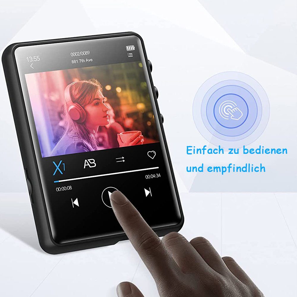 FeelGlad Mit Lautsprecher, Touchscreen MP3-Player (Großer 2,8-Zoll-Bildschirm)