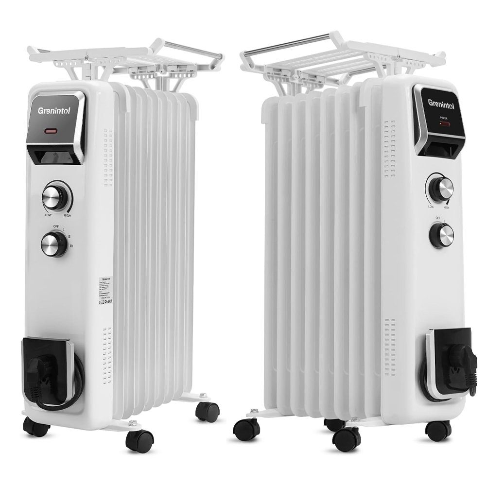 RCB Elektro-Heizkörper Grenintol, 750/1250/2000W Niedriger Stromverbrauch Geräuschlos Mit Thermostat