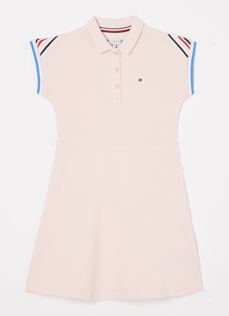 Sukienka polo Tommy Hilfiger z bawełnianej piki z haftowanym logo