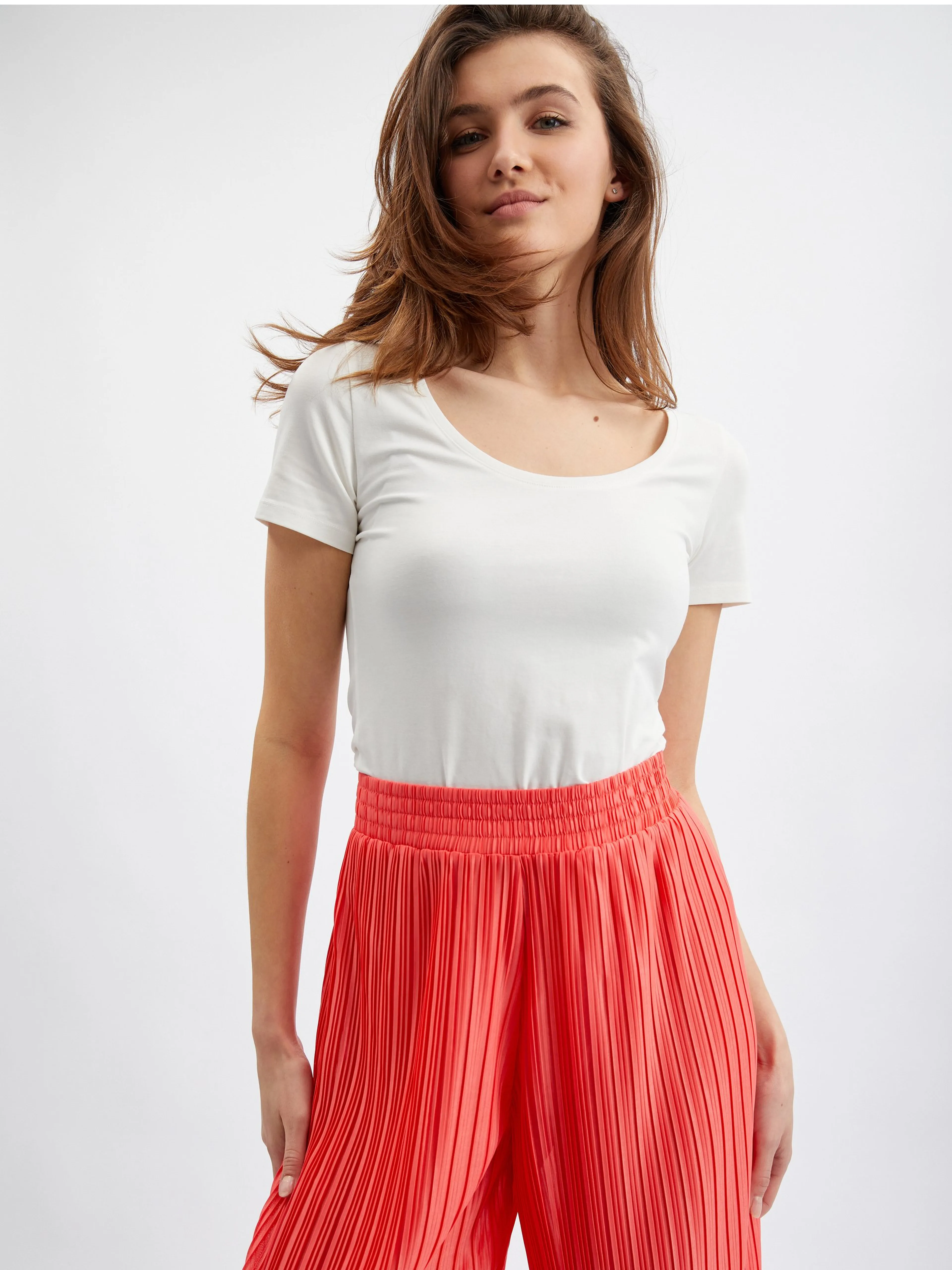 Rote Damen-Hose mit weitem Bein ORSAY