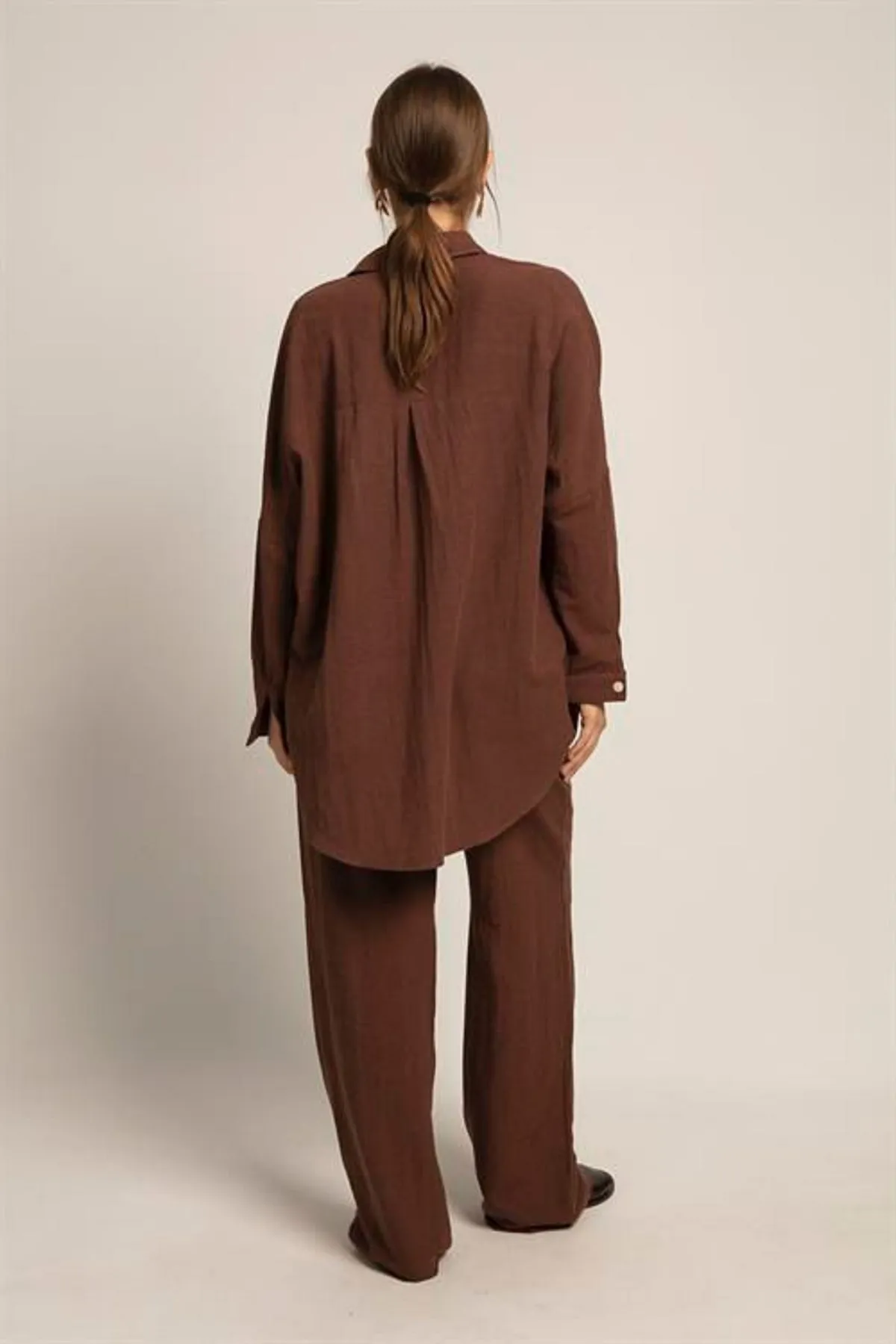 Laluvia  Braunes Hemd-Hosen-Set