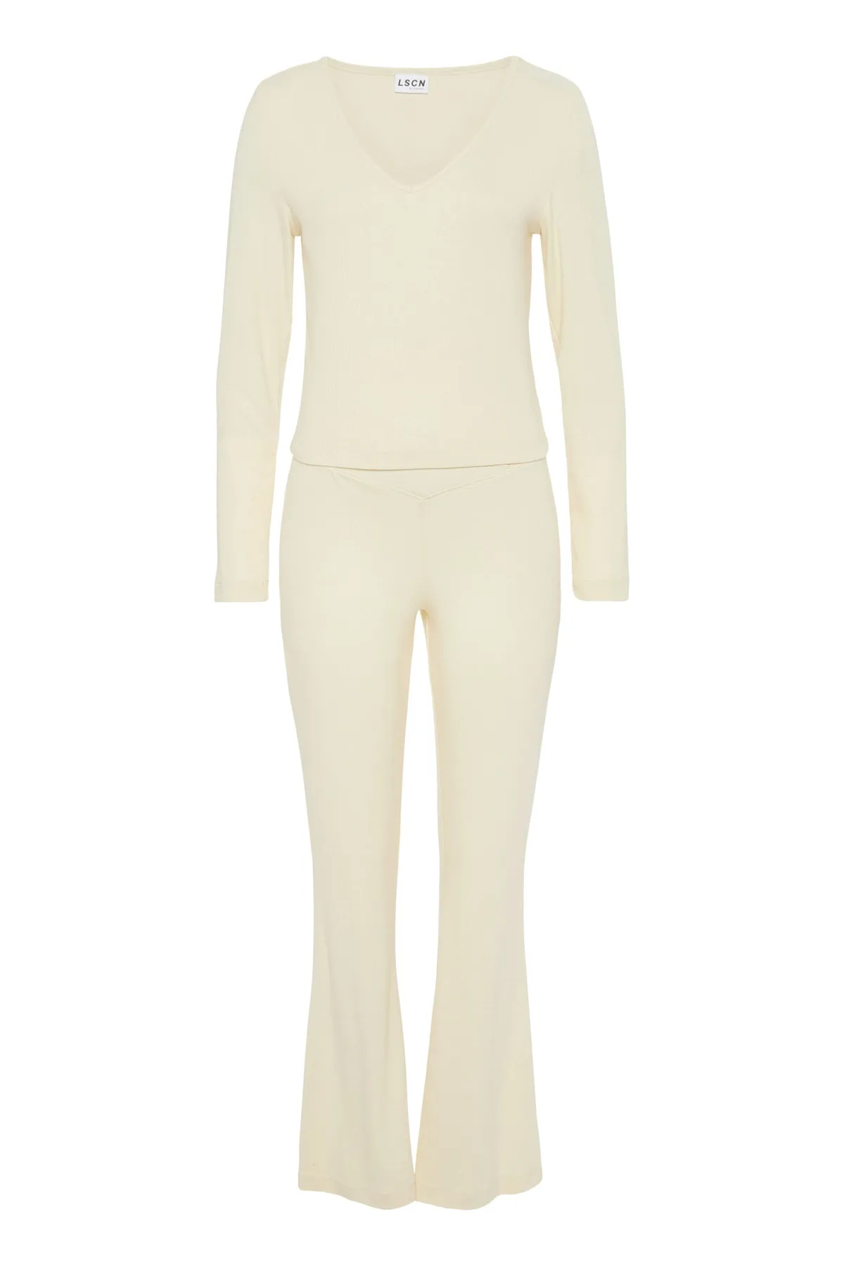 LSCN by LASCANA  Pyjama set - Ecru - Unifarben
