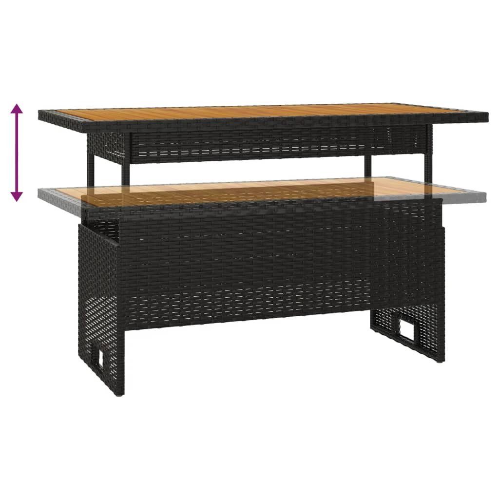 vidaXL Gartenlounge-Set 4-tlg. Garten-Lounge-Set mit Kissen Schwarz Poly Rattan, (4-tlg)