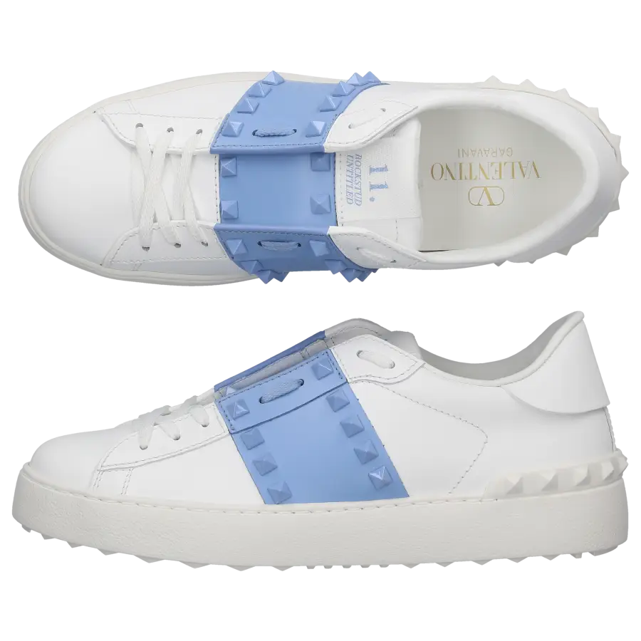 Valentino Garavani - Sneaker low ROCKSTUD UNTITLED Kalbsleder - weiß