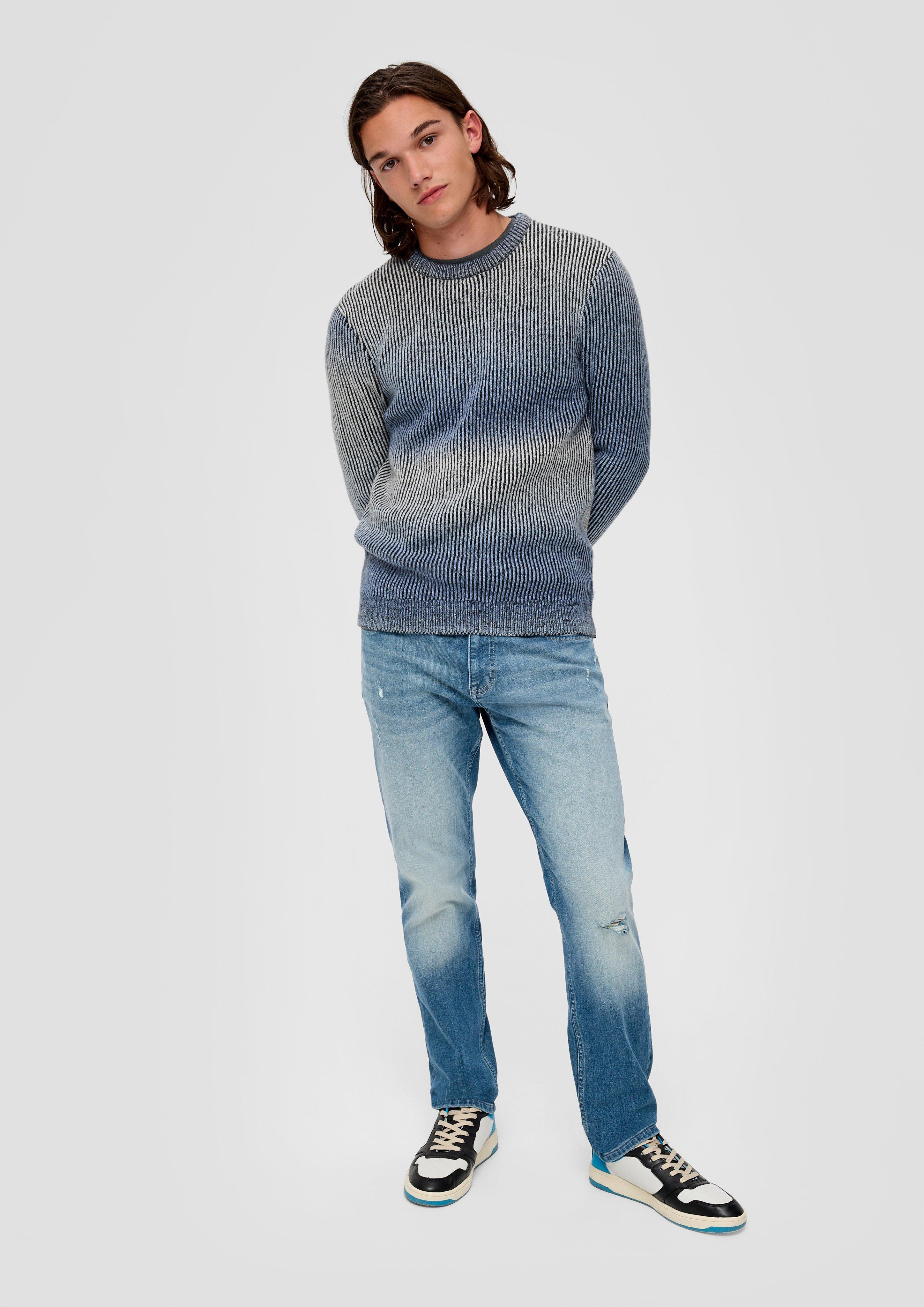 Strickpullover mit Rippblende  2138717-55G0