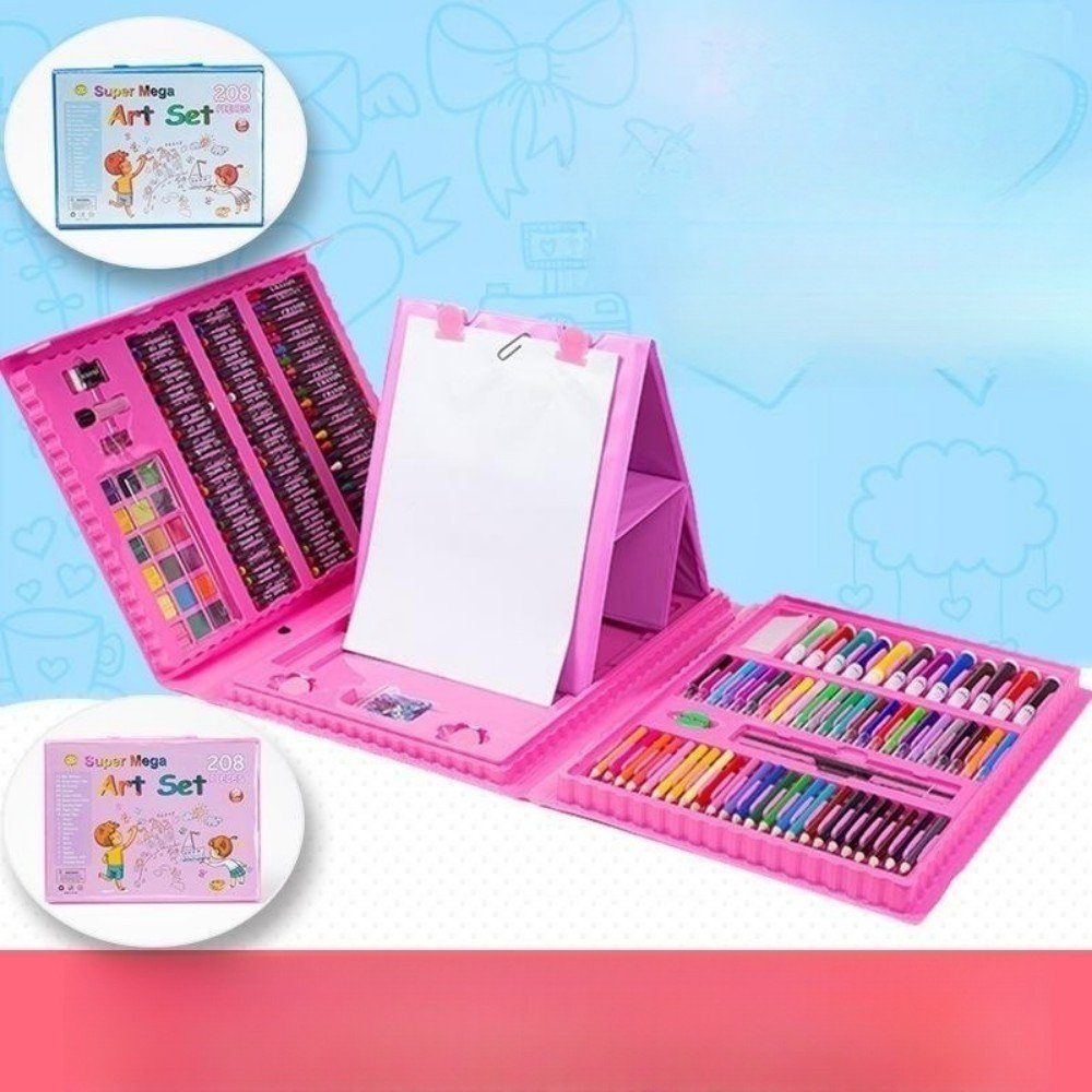 Runxizhou Malstift Premium Malset Deluxe – 208-teilig – Malkoffer Buntstifte Set