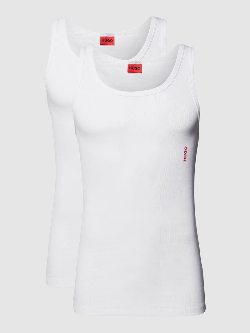 Tanktop mit Label-Print im 2er-Pack in weiß