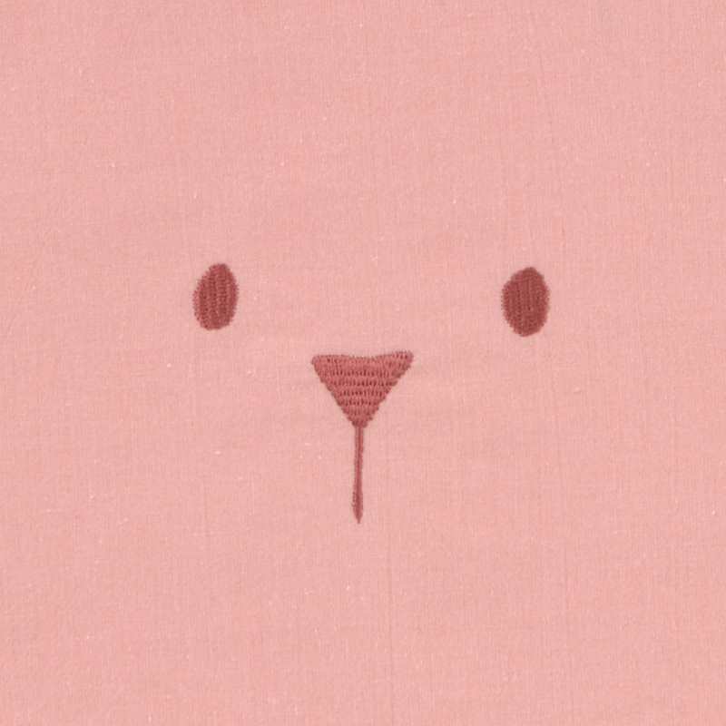 Serviette bavoir Ourson - bois de rose