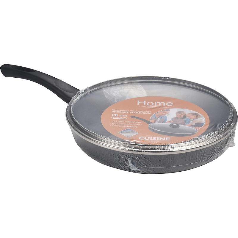 Cuisine Home Stekepanne ø 28 cm nonstick m/glasslokk