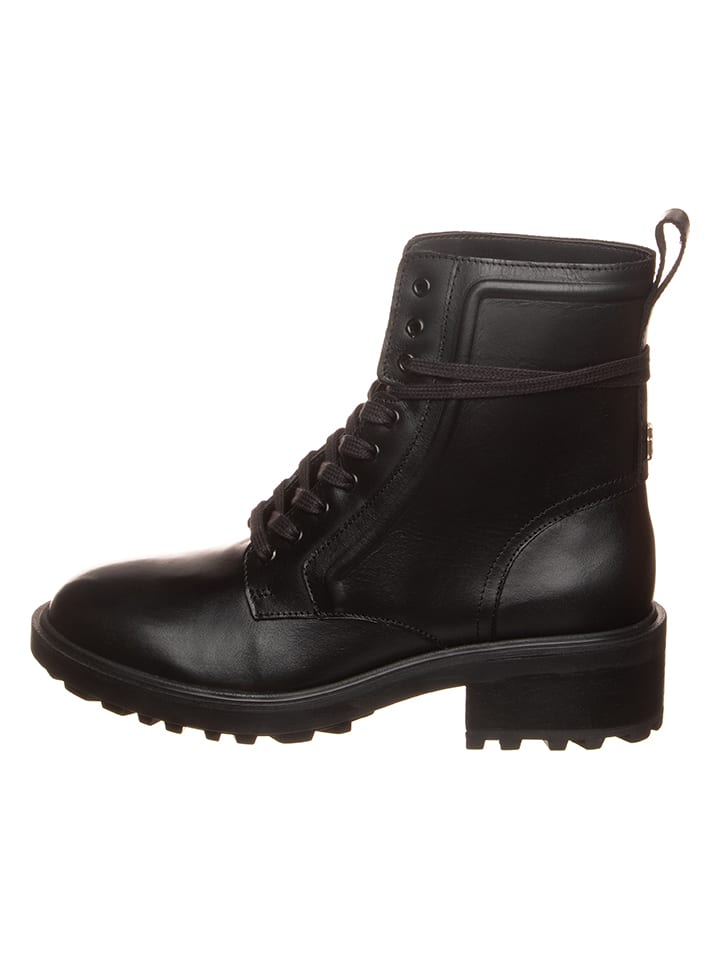 Tommy Hilfiger Shoes Leder-Boots in Schwarz günstig kaufen