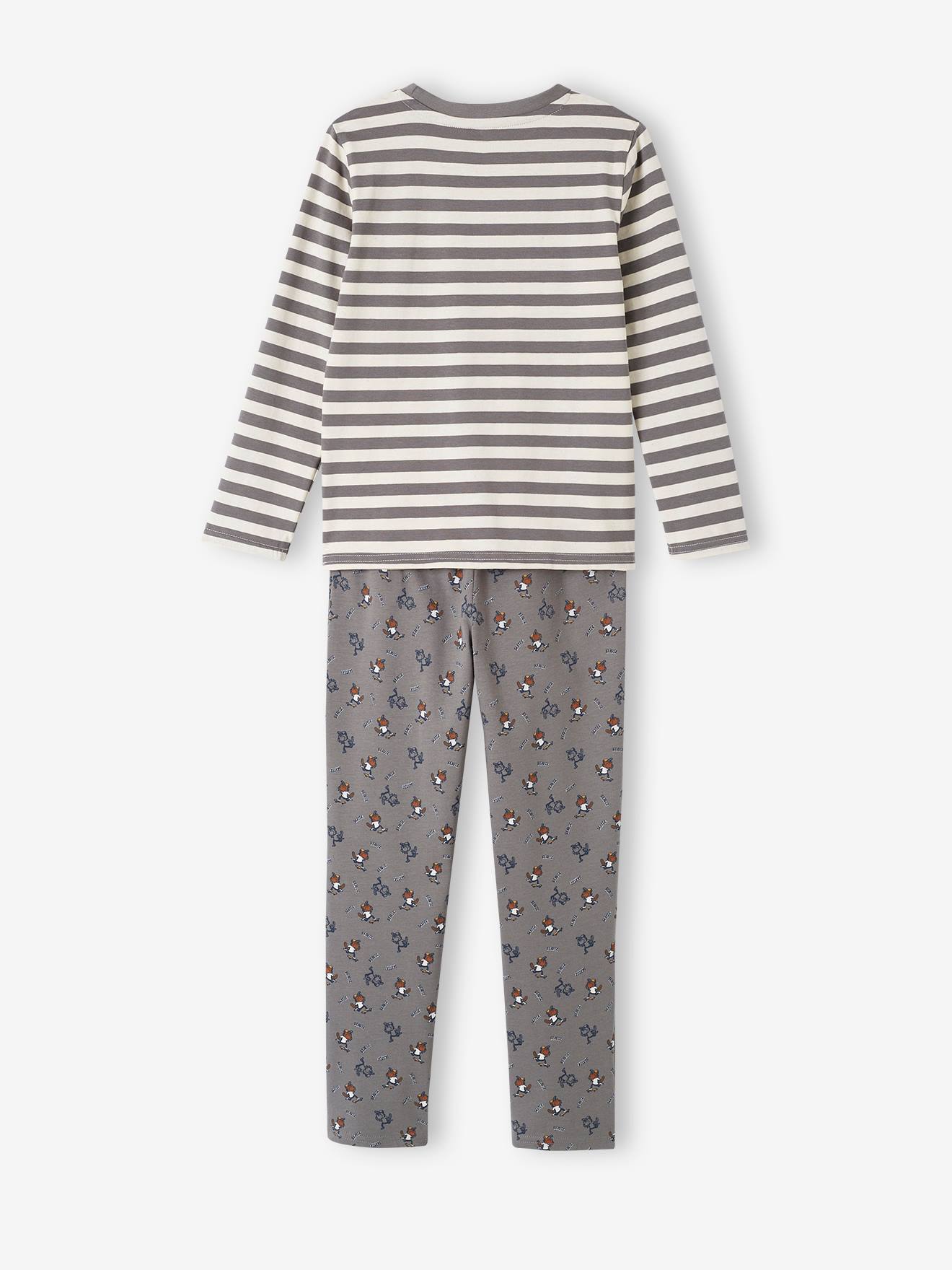 Pyjama castor skate garçon gris