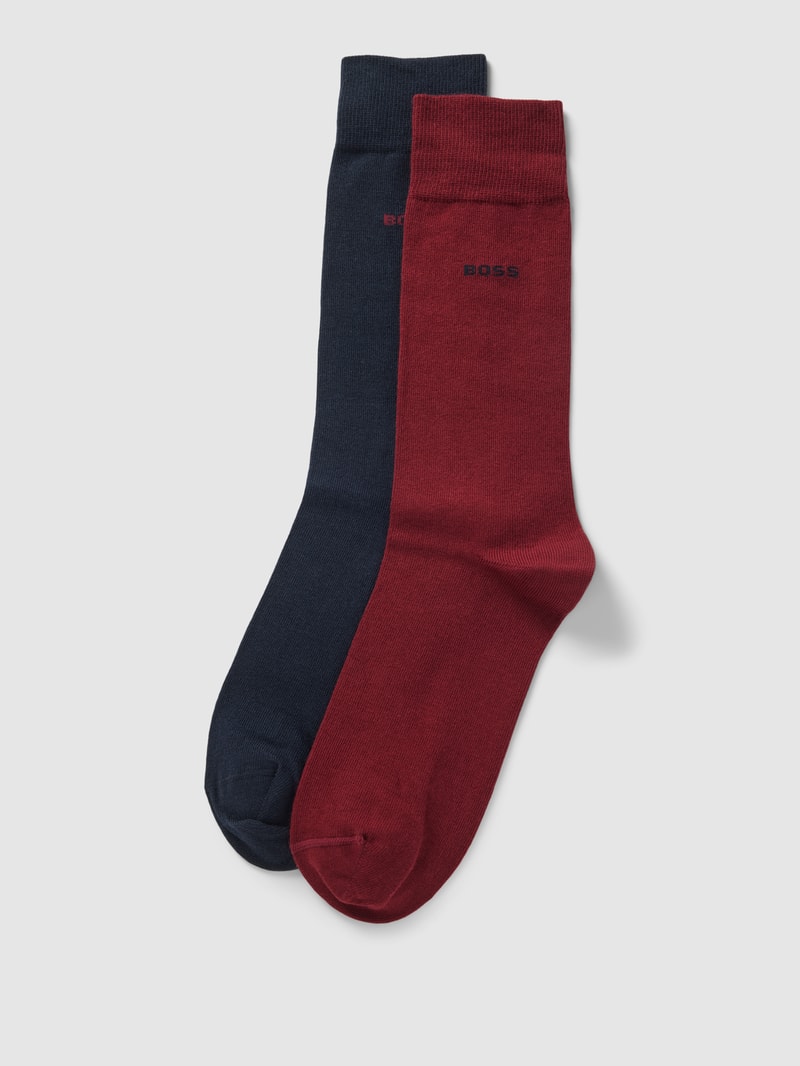 Socken mit Label-Detail im 2er-Pack in dunkelrot