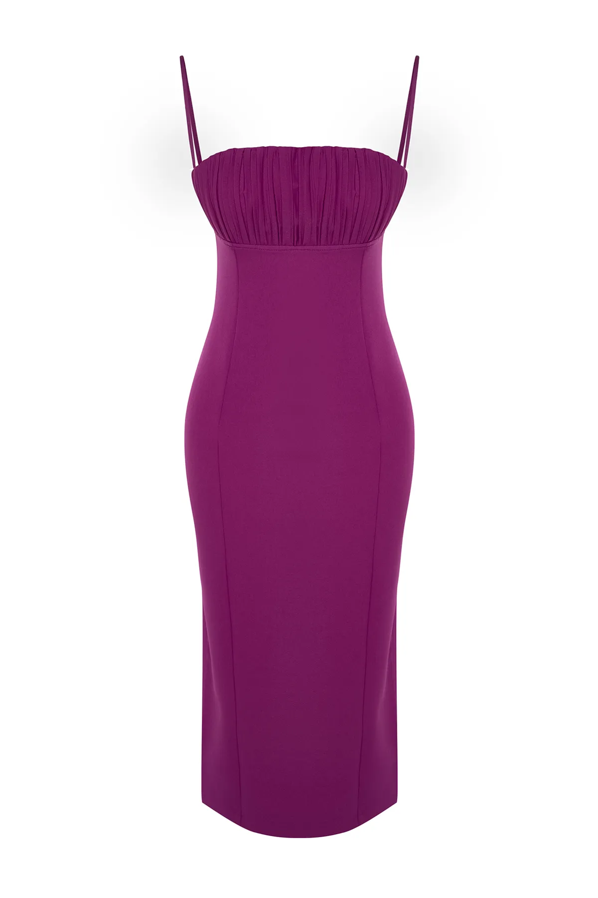 Trendyol Collection  Lila figurbetontes, gefüttertes Abendkleid aus Webstoff TPRSS22EL3197
