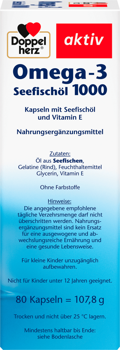 Omega-3 Seefischöl 1000 Kapseln 80 St., 107,8 g