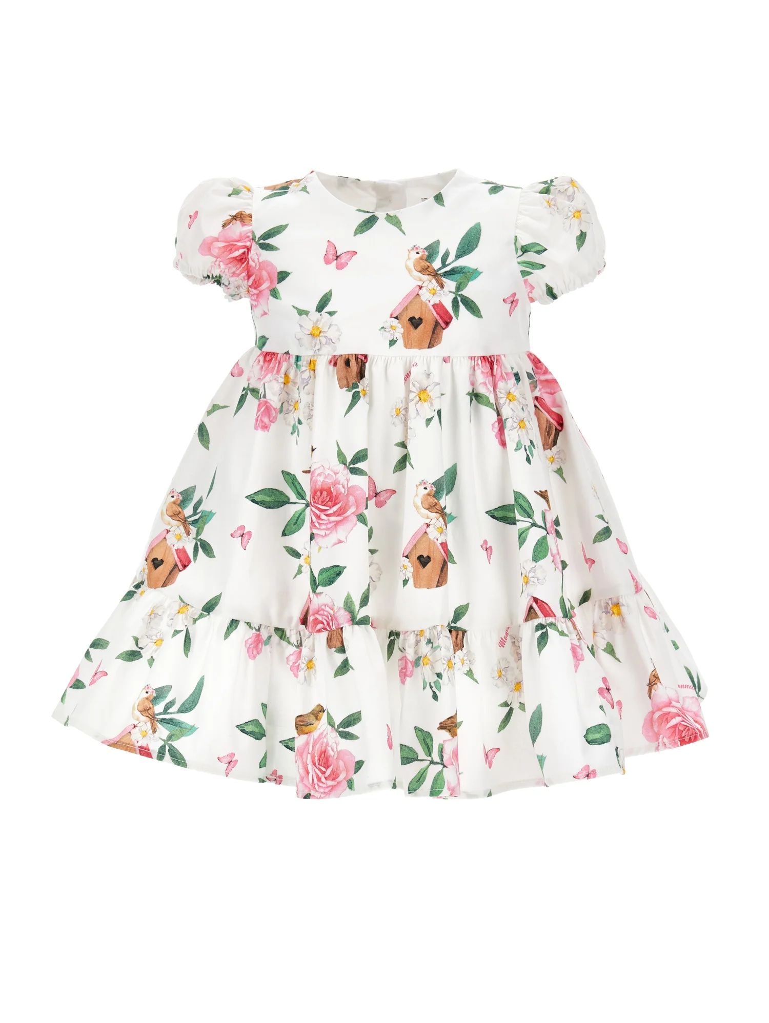 Monnalisa ROMANTIC GARDEN POP BIRD HOUSES - Vestido elegante