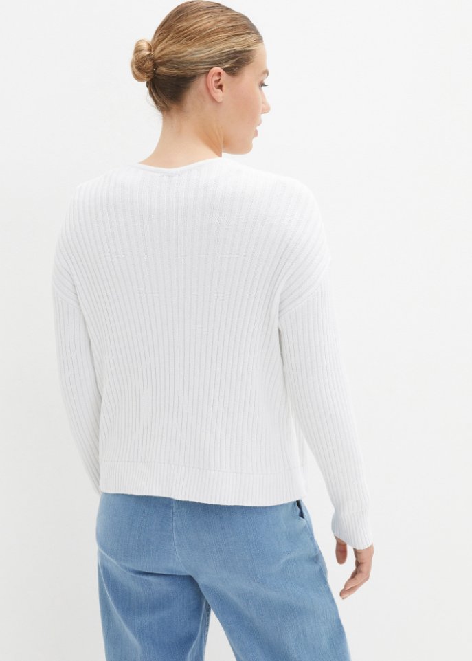 Offene Strickjacke, verkürzt