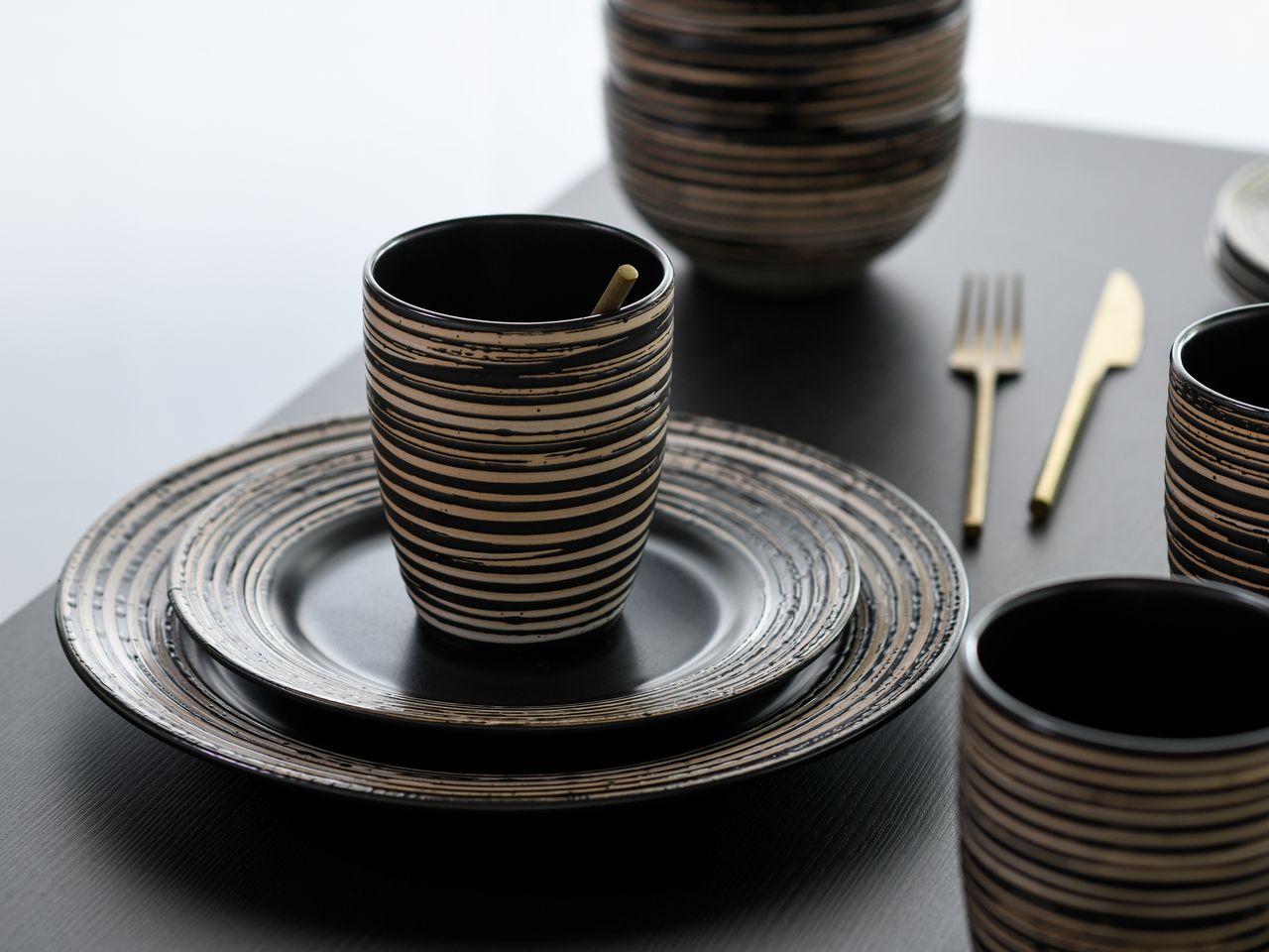CreaTable La Gomera Negra Kombiservice 16-tlg