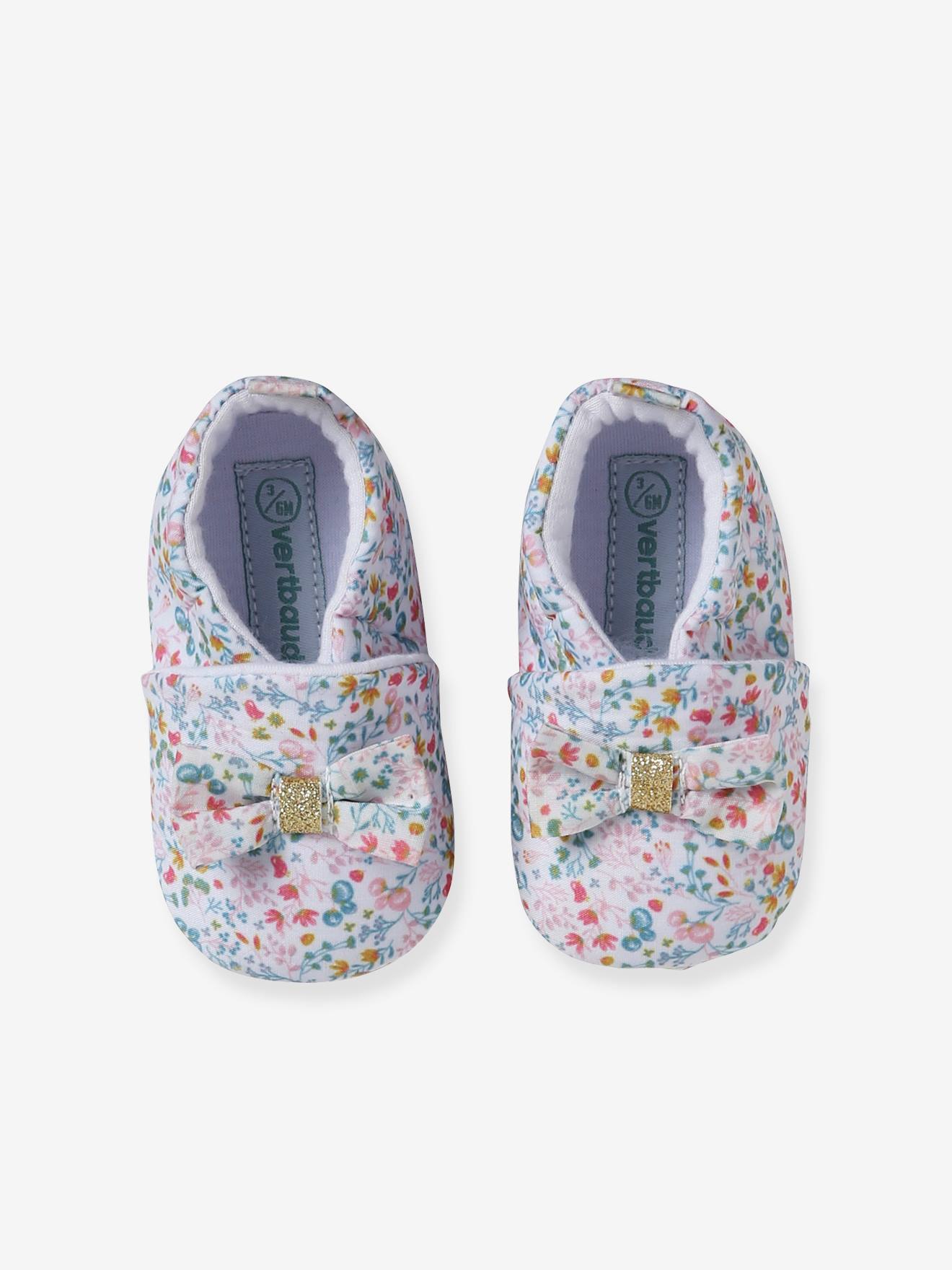 Chaussons de parc élastiqués bébé blanc imprimé