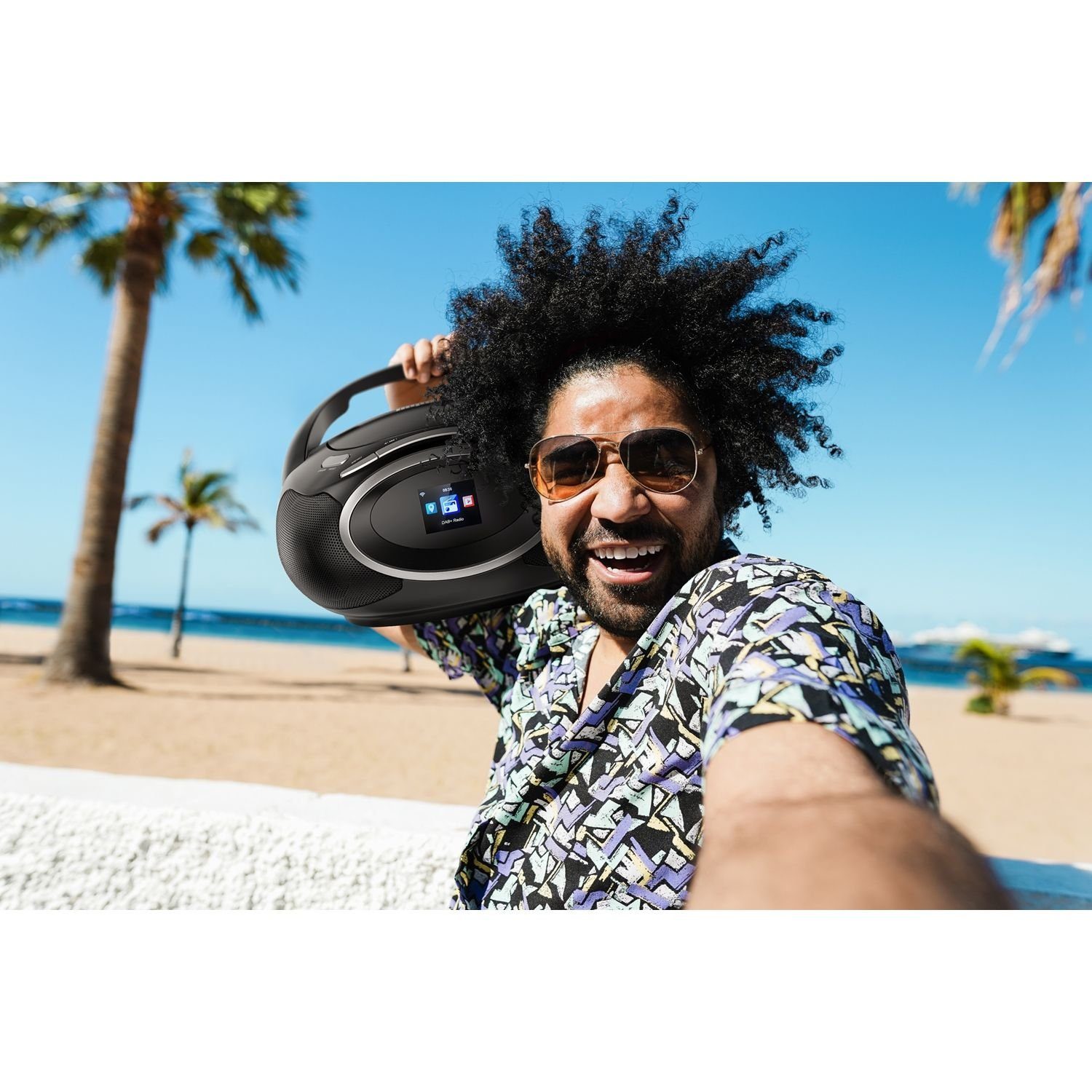 IMPERIAL by TELESTAR DABMAN PBB 3 tragbare Boombox DAB+ FM Bluetooth CD-Player Digitalradio (DAB) (Internet-, DAB+ & UKW/FM-Radio, 2 W, Musikwiedergabe über Bluetooth, inkl. Fernbedienung)