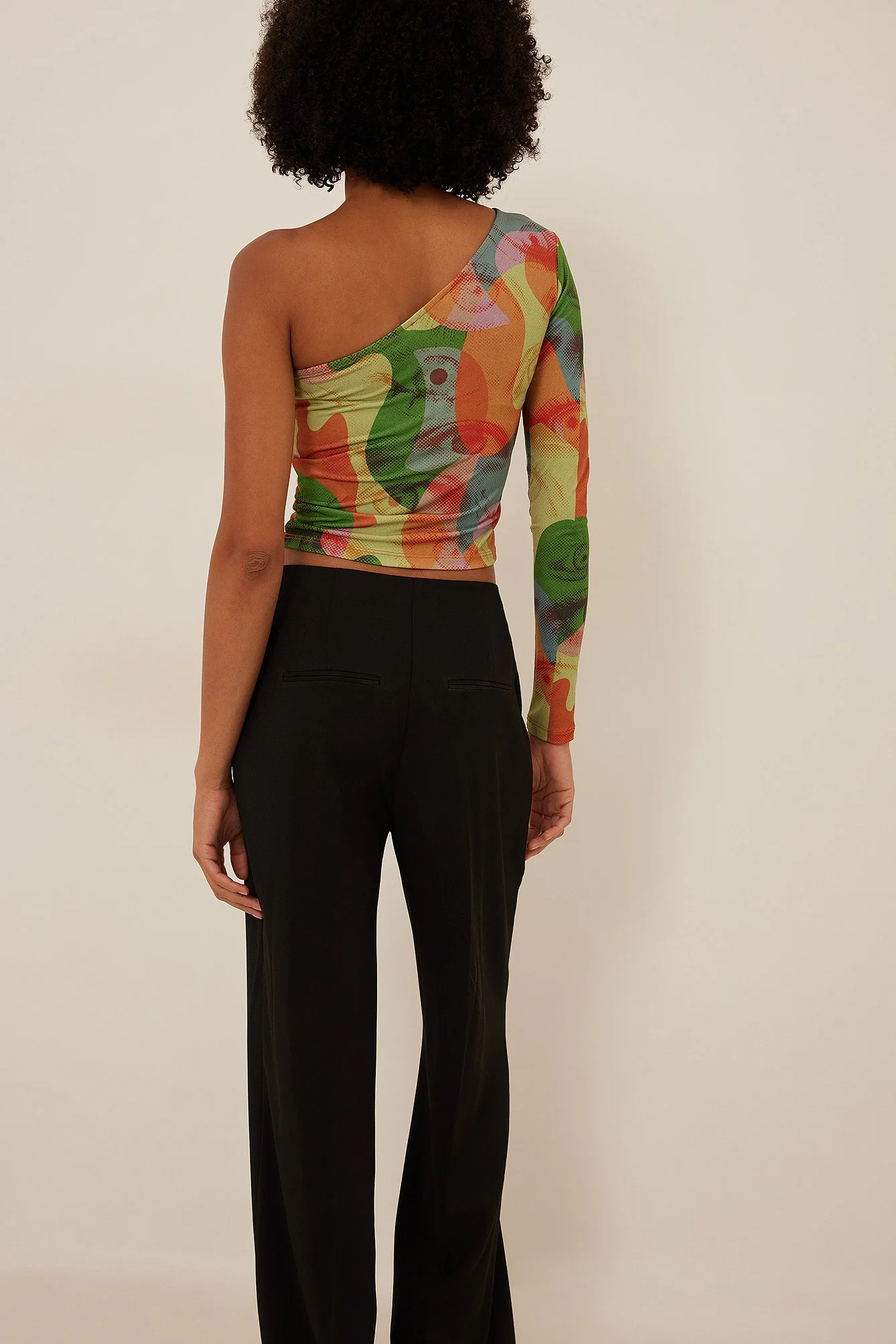 Bedrucktes One-Shoulder-Top