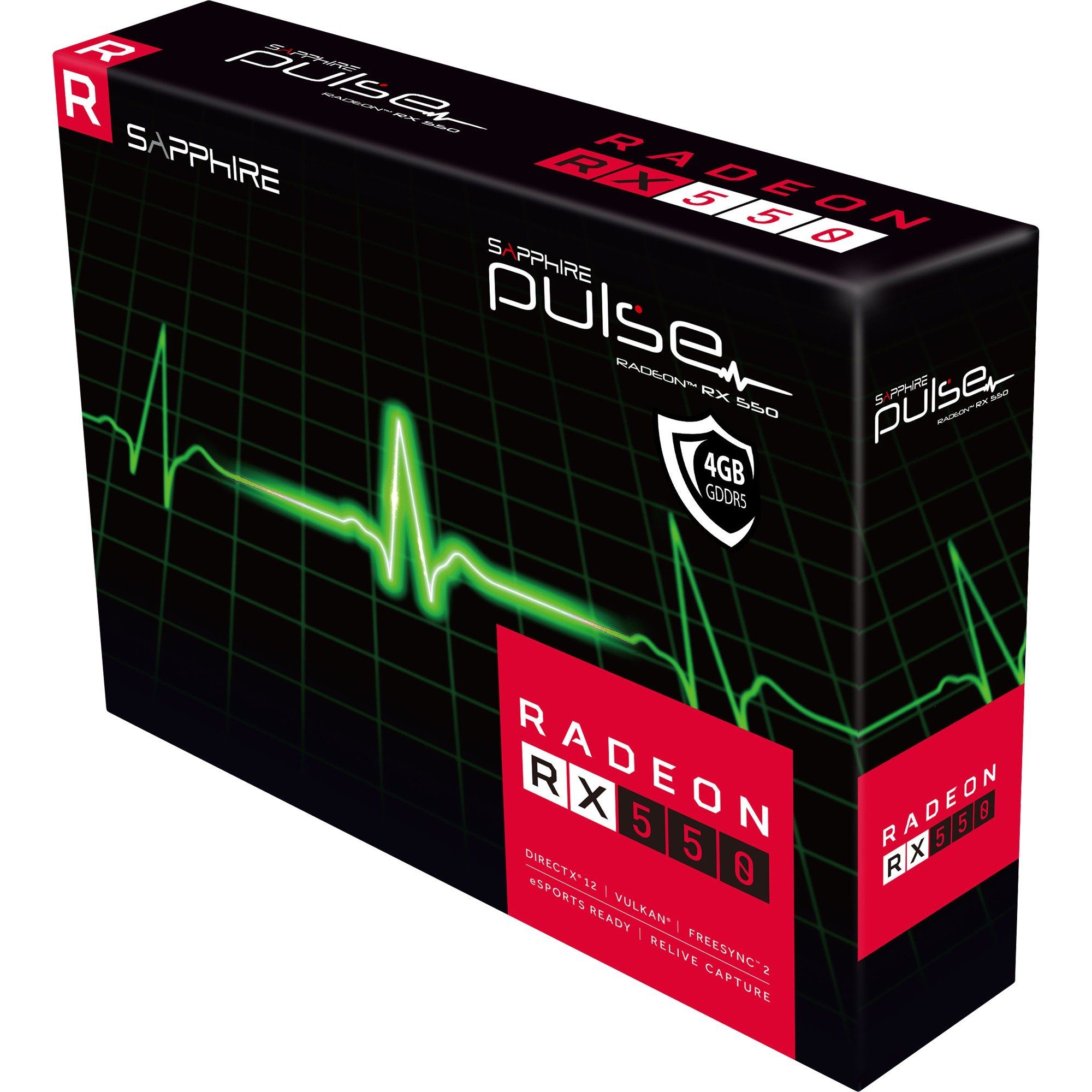 Sapphire SAPPHIRE Radeon RX 550 PULSE, Grafikkarte, (HDMI, Grafikkarte (4 GB)