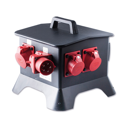 Keraf 104483 Skrzynka rozdzielcza z pełnej gumy 2 x 32A 5p 6 x Schuko