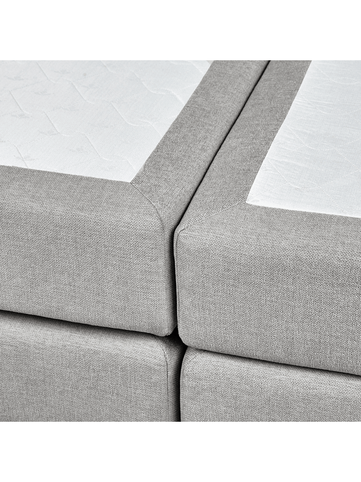 Beliani Boxspring Bett MINISTER in Grau/Silber - (W) 168 x (H) 115 x (L) 209 cm günstig kaufen onesize