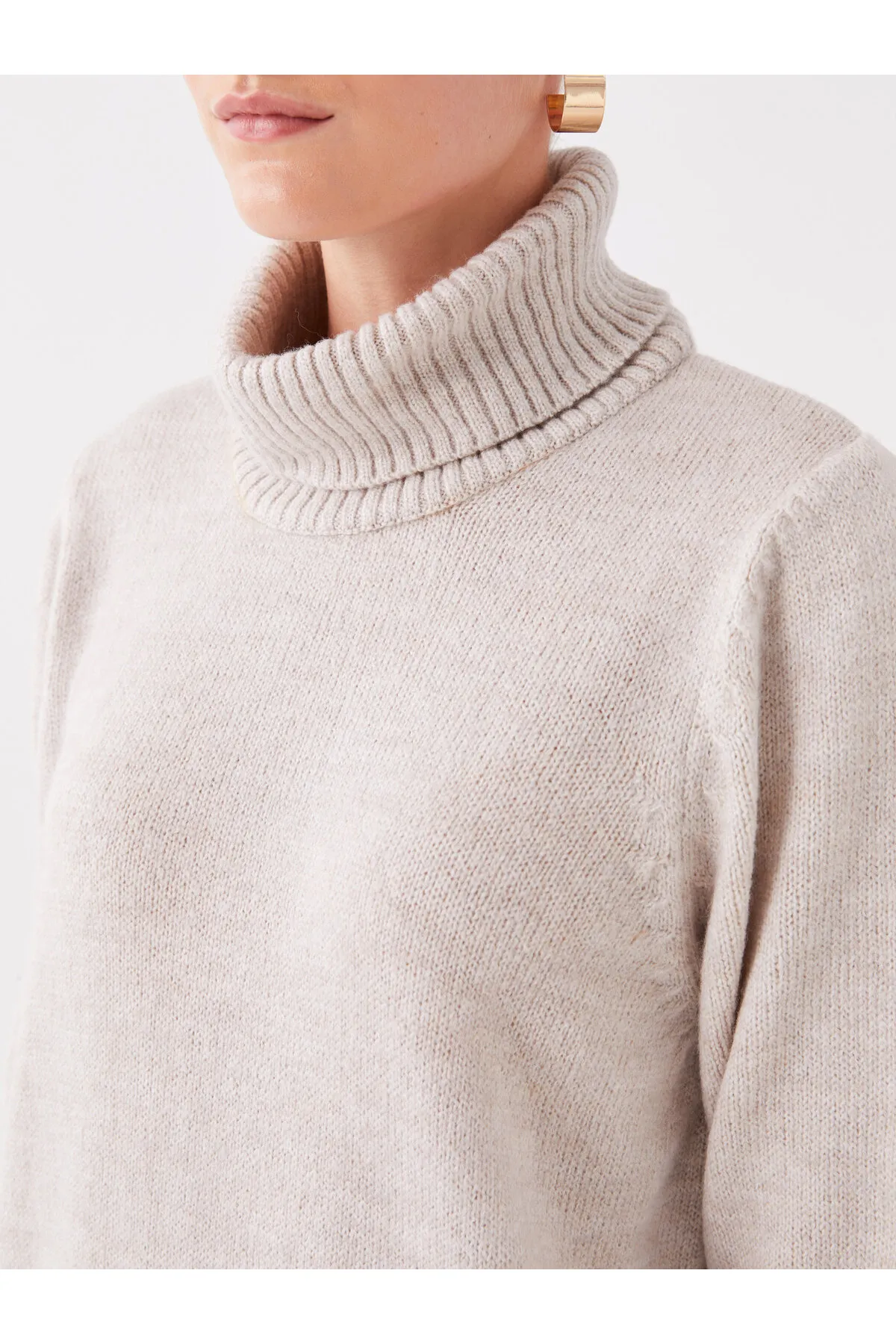 LC Waikiki  Rollkragenpullover, gerades Langarm-Strickkleid für Damen in Übergröße