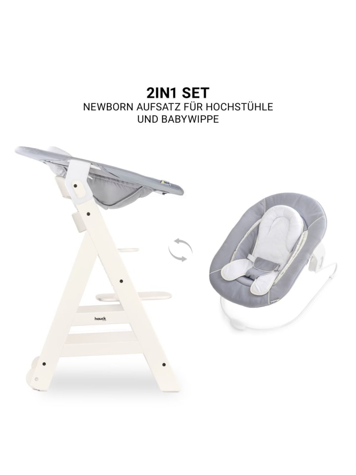 Hauck Beta Plus White 5-tlg. Newborn Set - Hochstuhl   2in1 in weiss,grau günstig kaufen onesize