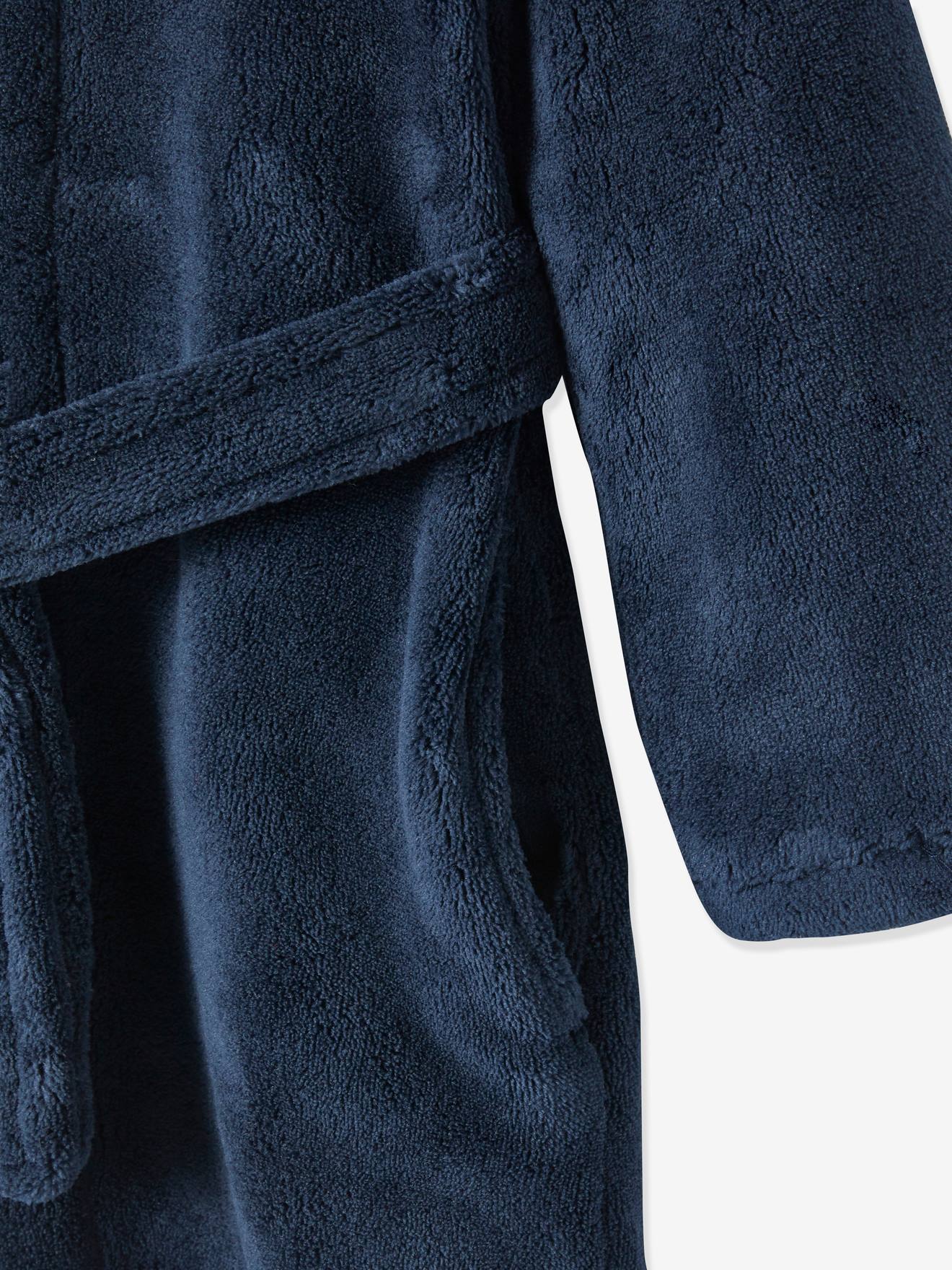 Peignoir en maille polaire bleu fonce