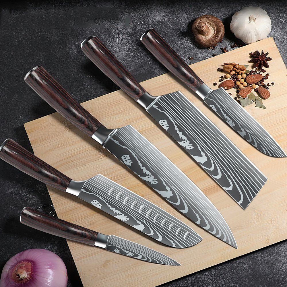 MDHAND Messer-Set Premium Küchenmesser (Set, 5-tlg., 7CR17 Edelstahl), Küchenmesser Set