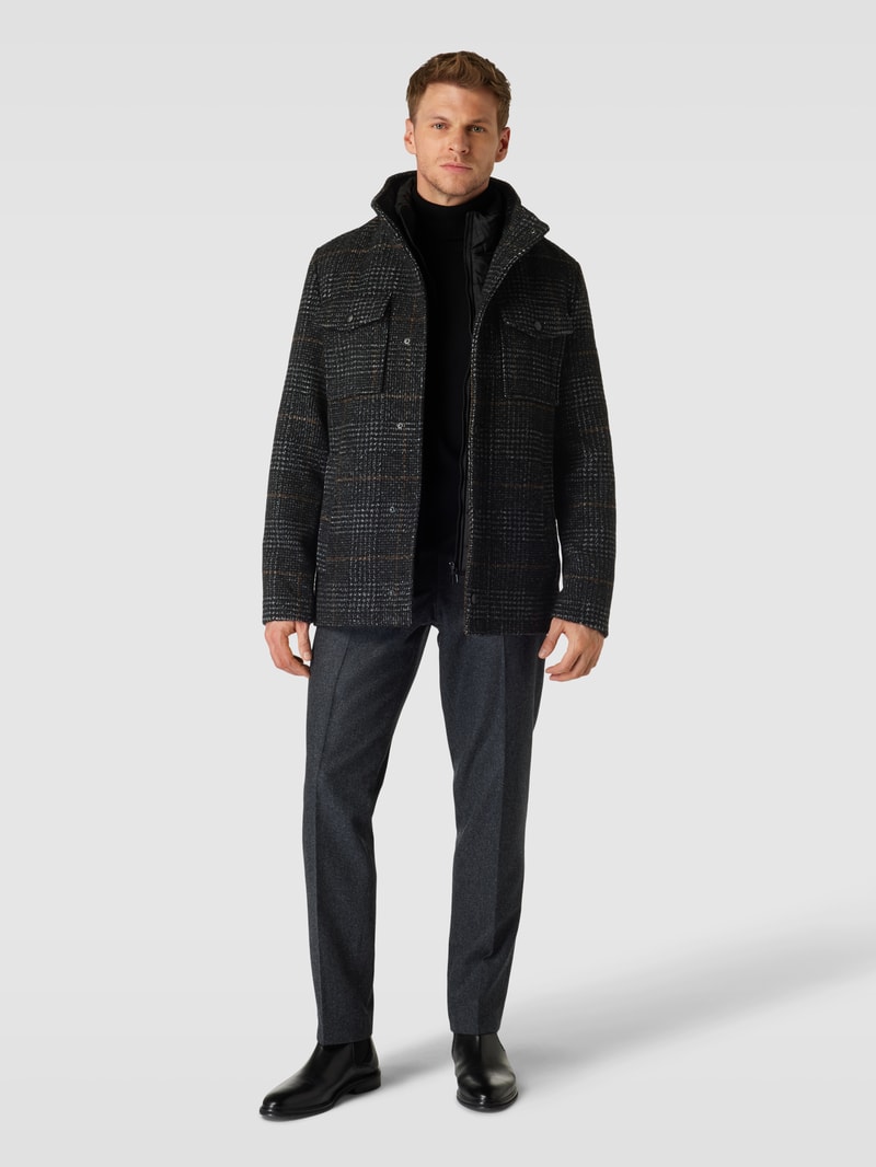 Jacke mit Stehkragen in dunkelgrau