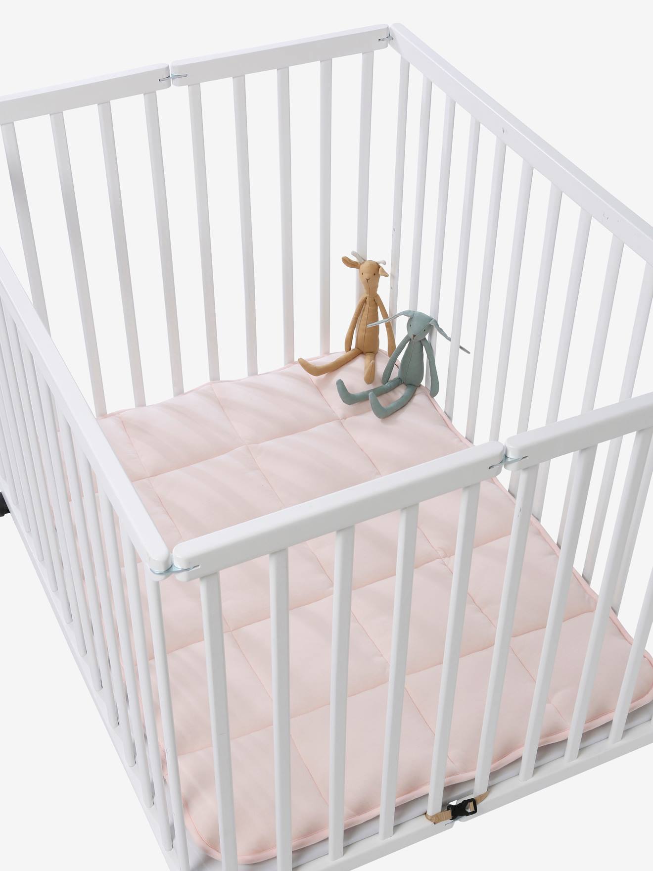 Vertbaudet Baby Spieldecke/ Laufstalleinlage Oeko-Tex - rosa blumenwiese