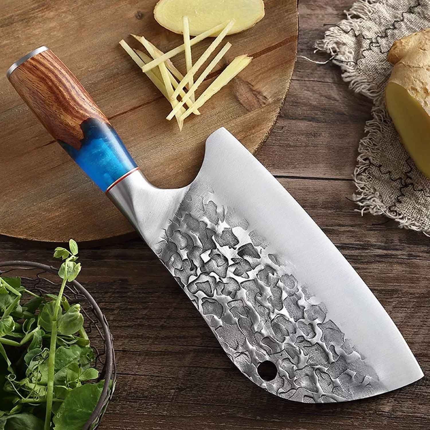 Muxel Kochmesser Küchenmesser aus geschmiedetem Stahl Ultra scharf, schwer