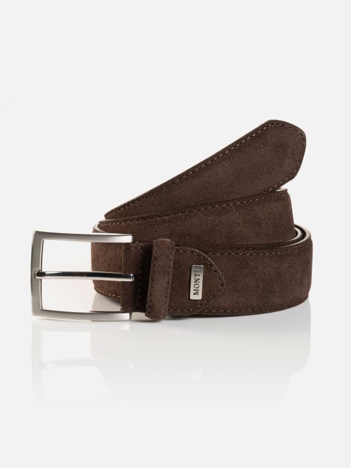 Monti Ledergürtel MONTREAL in dark brown uni günstig kaufen