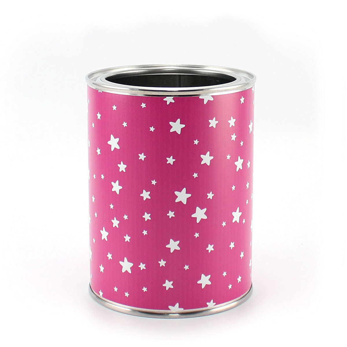 Stiftebecher Sterne pink/weiß inkl. 12 Dreikant Buntstiften Stifteköcher Stifteköcher