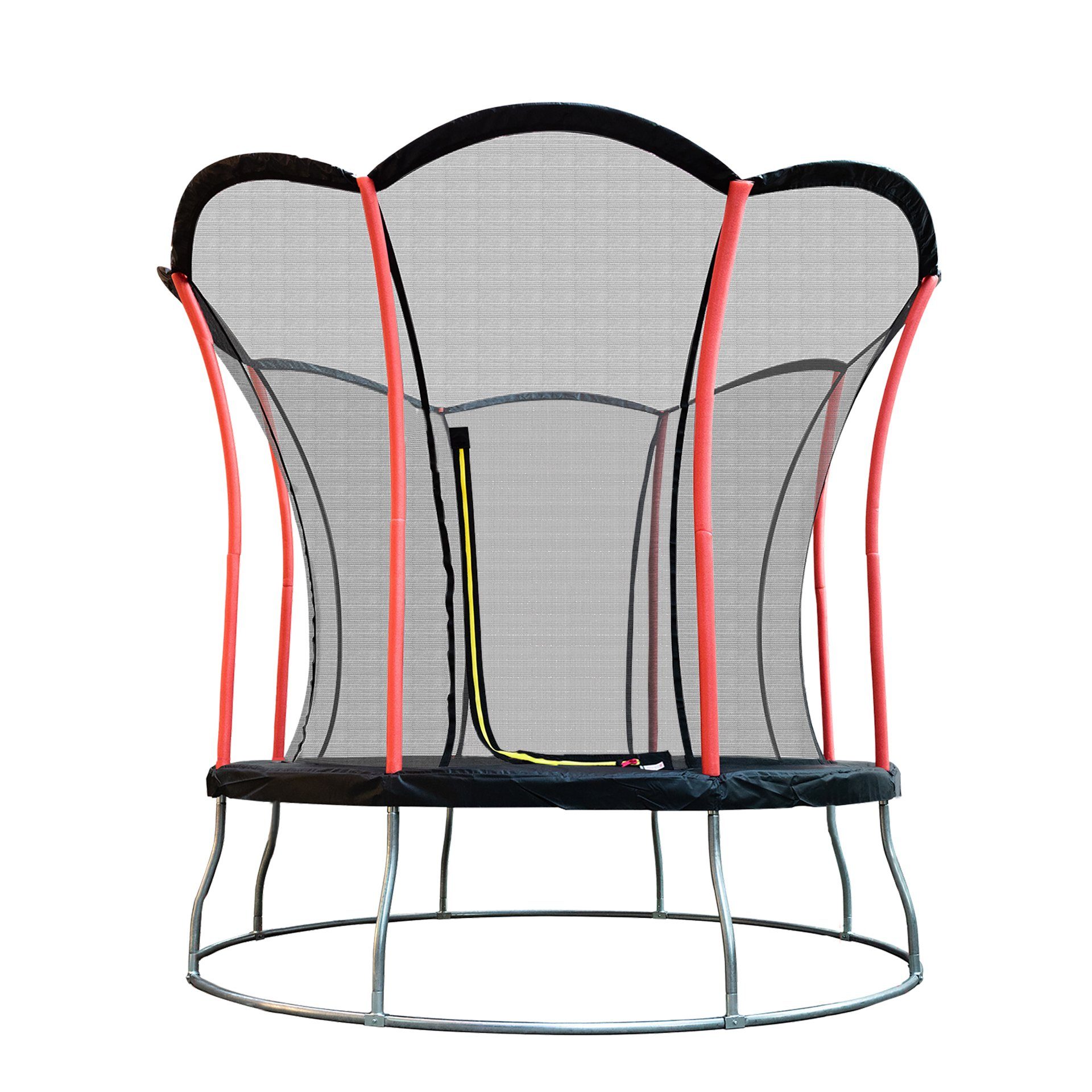 Zoomyo Gartentrampolin Garten-Trampolin Lotus, 4 Größen, rund, viele Sicherheitsfeatures, Ø 244 cm, Outdoor-Trampolin aus hochwertigen Materialien