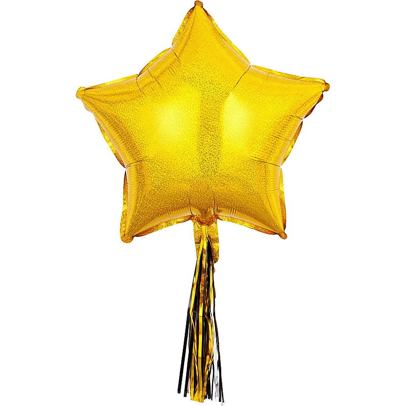 Giform Folieballong 1 stk 28 cm stjerne m/pynt