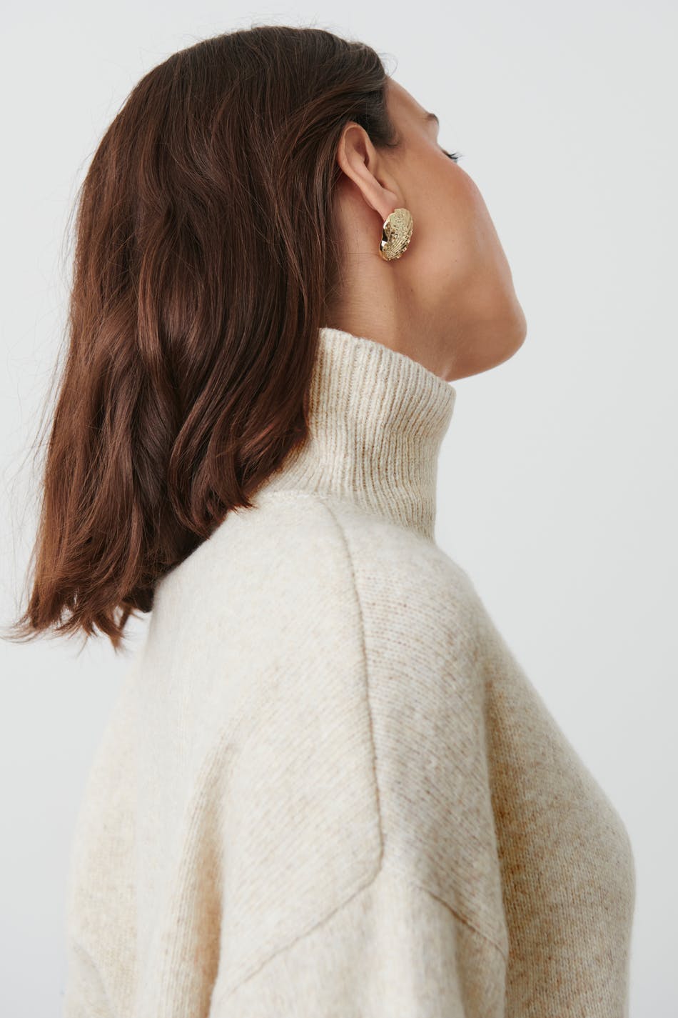 Funnel neck knit sweater