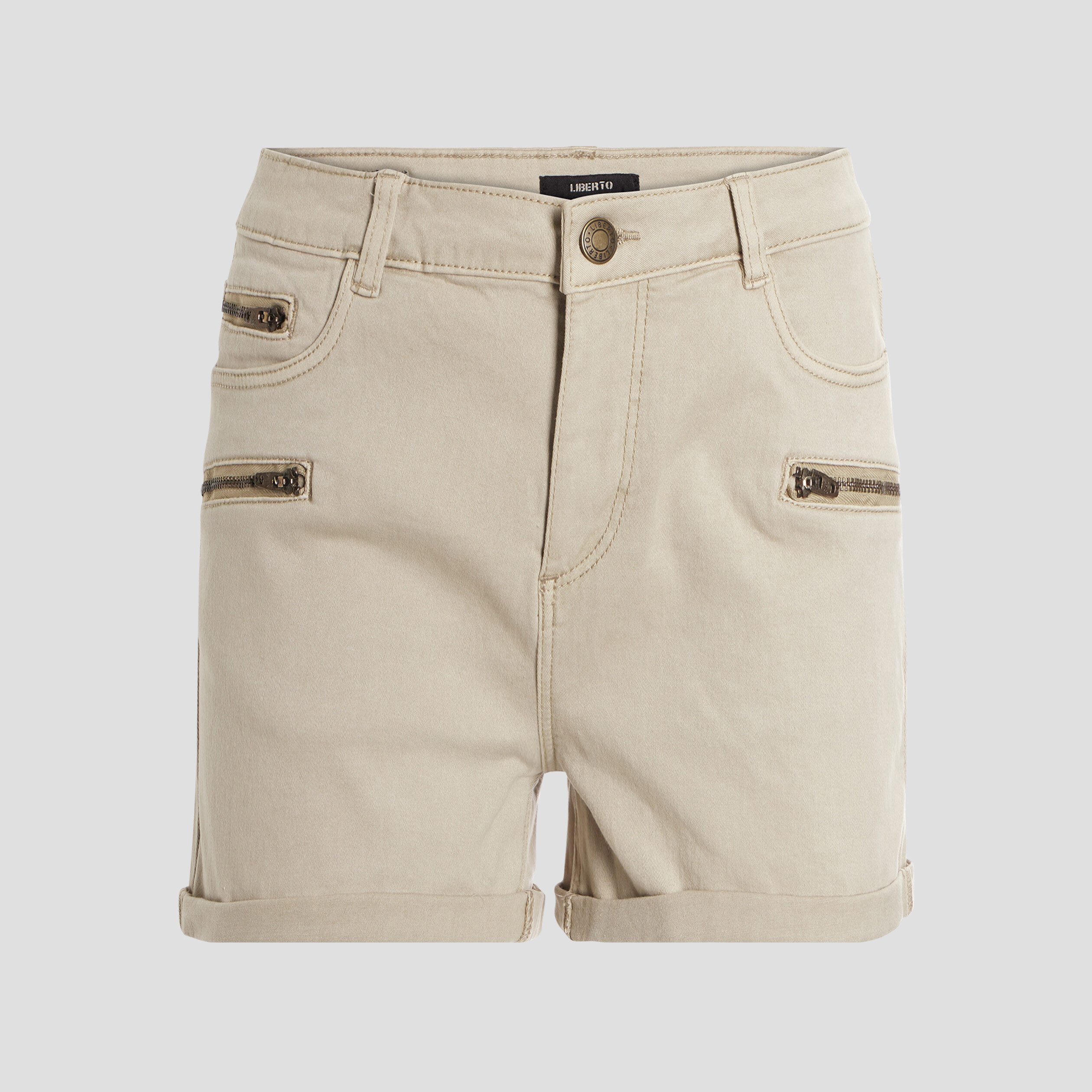 Short ajusté détails zippés sable femme | La Halle