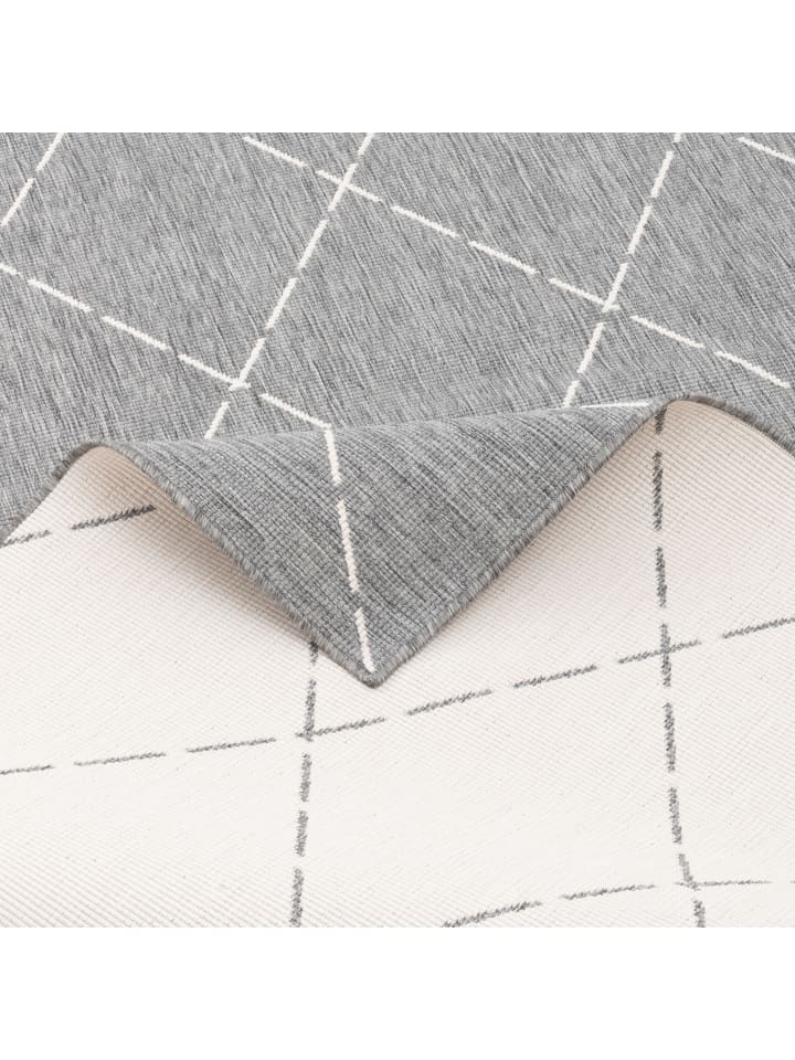 Pergamon In- und Outdoor Teppich Beidseitig Newport Rauten in Grijs günstig kaufen 80 x 150cm