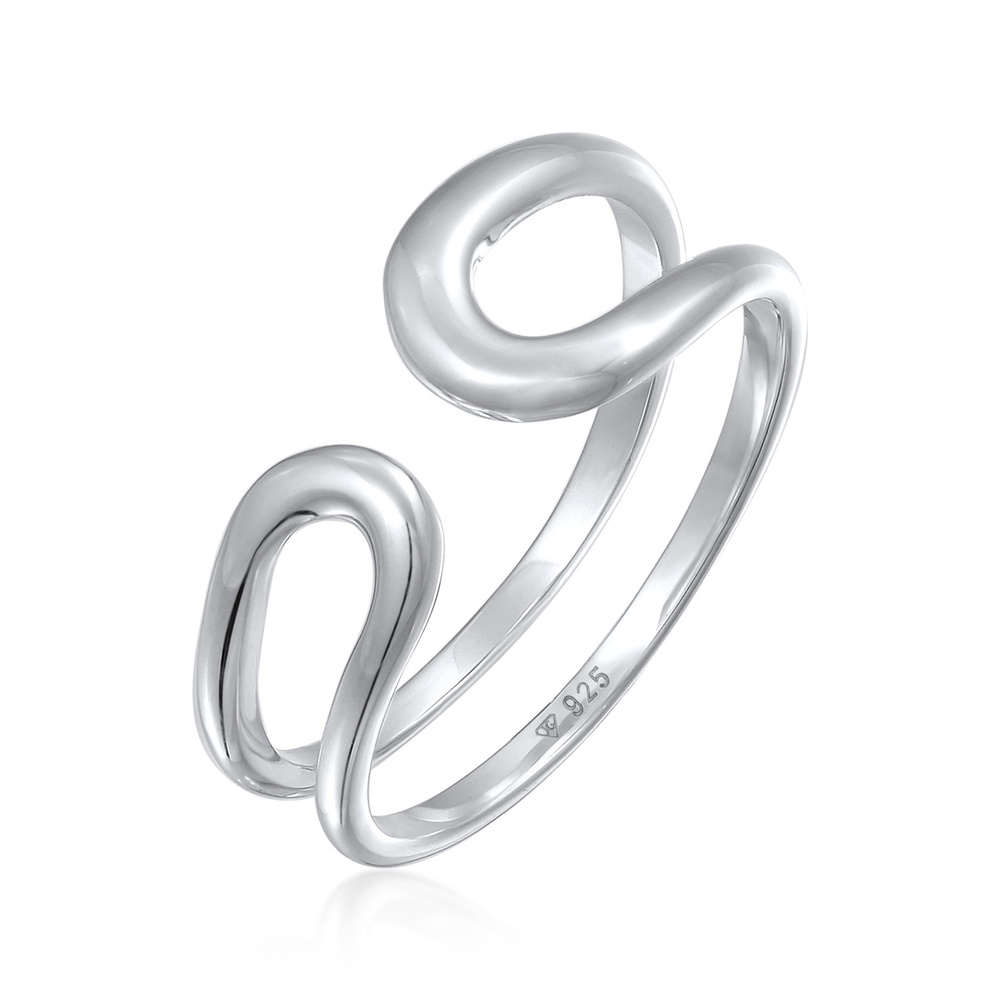 Elli PREMIUM Elli PREMIUM Bague Femmes Ouvert Géo Moderne Ajustable en argent sterling 925 Bague