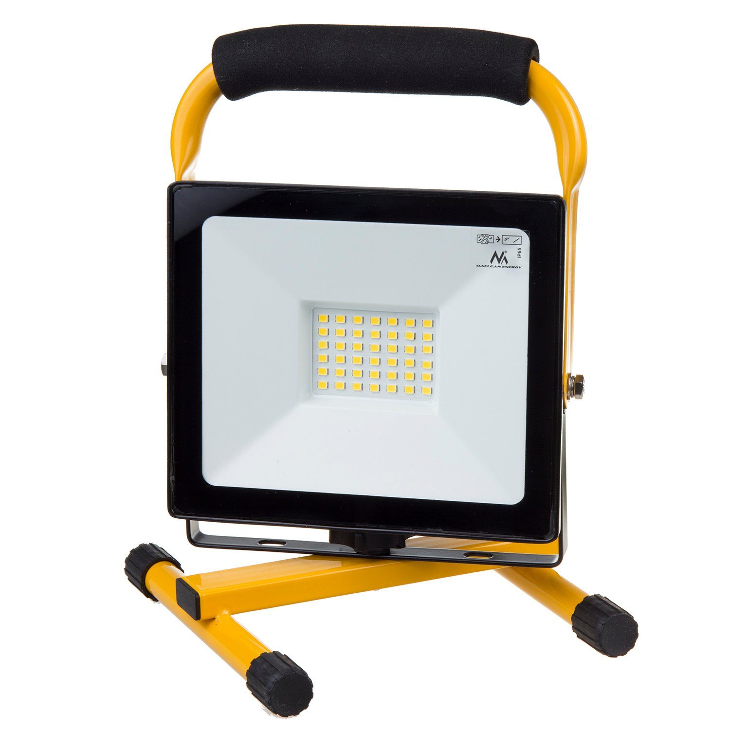 Maclean Baustrahler, LED Baustrahler 50W mit Bodenarbeitsstativ